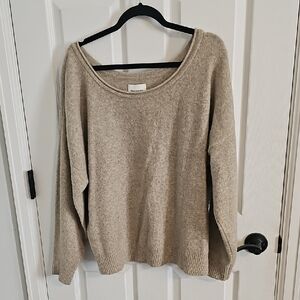 Abercrombie & Fitch Cozy Tan Scoop Neck Sweater